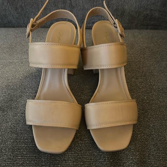 Qupid Shoes - Qupid Tan Heeled Sandals